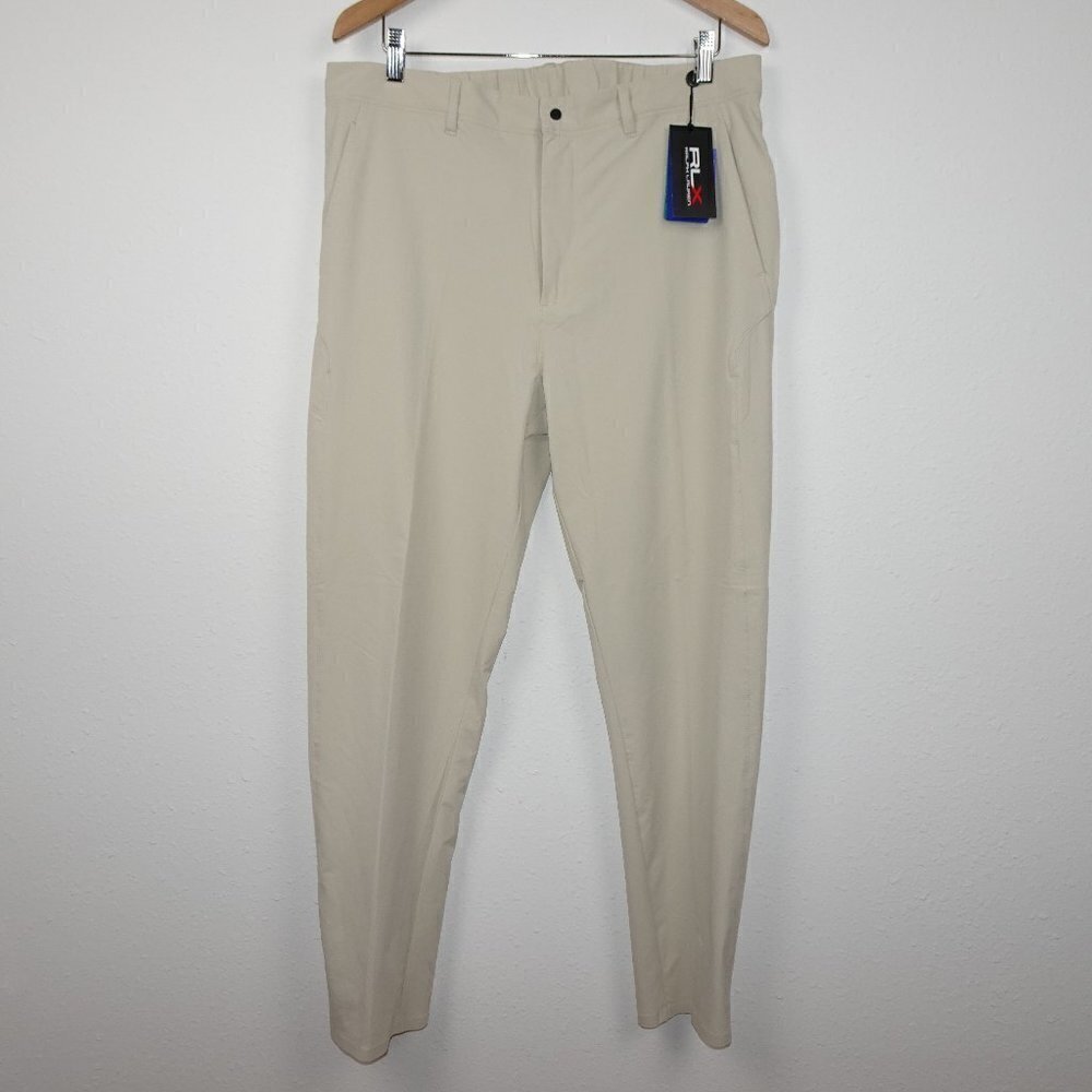 RLX Ralph Lauren Golf Pants Men's Size 34x32 Beige Wicking Elastic Waist